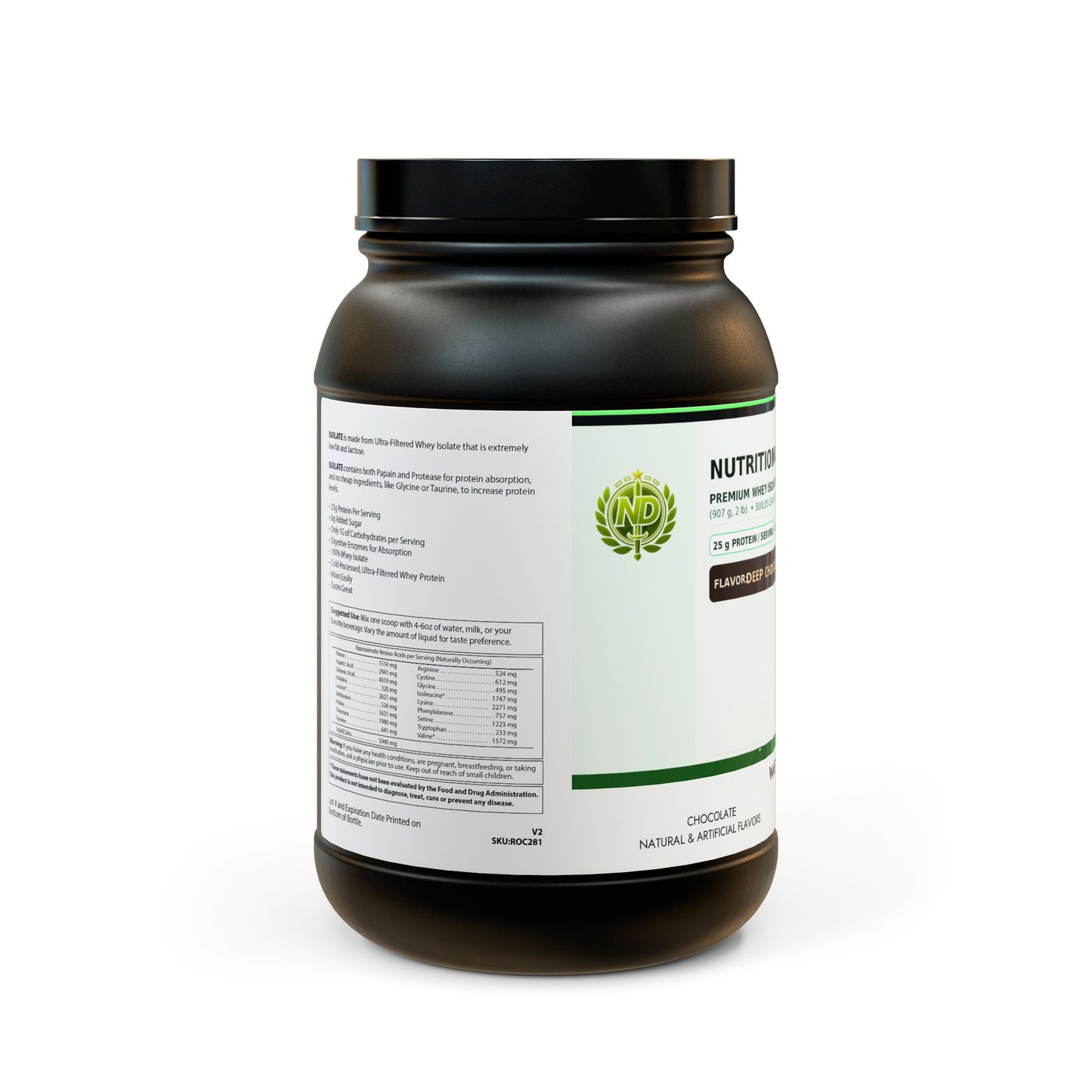 Premium Whey Isolate Protein Supplement (907g, 2lb)