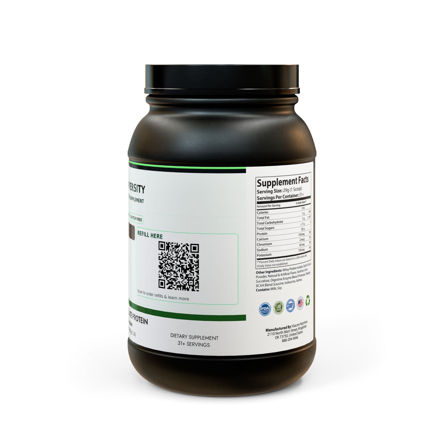 Premium Whey Isolate Protein Supplement (907g, 2lb)